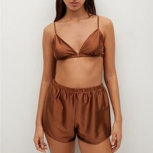 Mango | NWT Satin bralette and shorts set